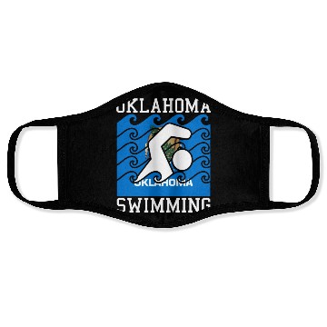 Discover Oklahoma Flag Swimming Team Swim Swimmer US State Face Masks
