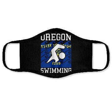 Discover Oregon Flag Swimming Team Pacific Swim Swimmer US Face Masks