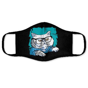 Discover Stylish Nerd Persian Cat Beanie Glasses Tattoo Face Masks