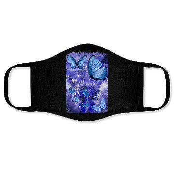 Discover Blue Butterflies Lightning Butterfly Lover Face Masks