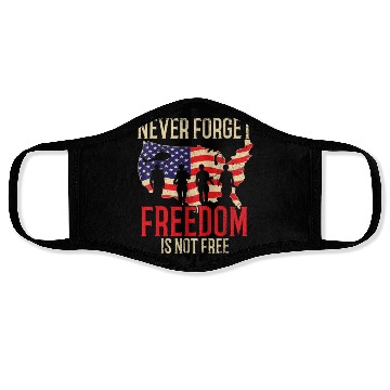 Discover Never Forget | Freedom Is Not Free Veteran Face Masks