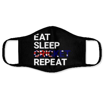 Discover Eat Sleep Cricket Repeat AUS Flag Sports Gift Face Masks
