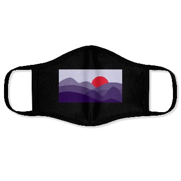 Discover Minimalist Sun Cyber Grape Purple Face Masks