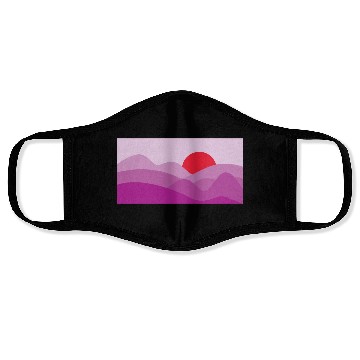 Discover Minimalist Sun Fandango Purple Face Masks