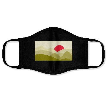 Discover Minimalist Sun Olive Green Face Masks