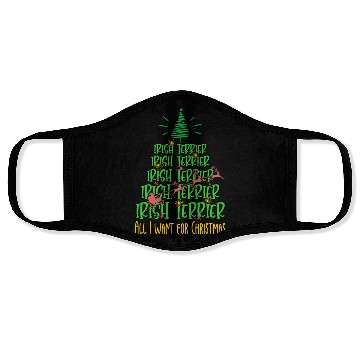 Discover Irish Terrier Christmas Dog breed Christmas Tree Face Masks