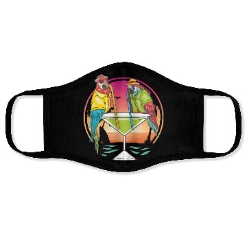 Discover Parrots Drinking Margarita Hawaiian Birds Gift Face Masks