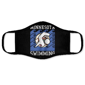 Discover Minnesota Flag Swimming Team Swim Swimmer US State Face Masks