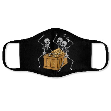 Discover Retro Halloween Skeleton Playing Ouija Horror Face Masks