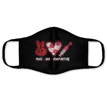 Discover Peace Love Venipuncture - blood work Face Masks