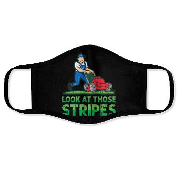 Discover Look at those stripes - lawn mowing Face Masks