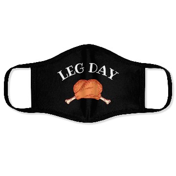 Discover Retro Cute Leg Day Turkey Funny Gym Thanksgiving Face Masks