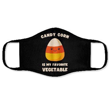 Discover LAZY COSTUME CANDY CORN IS MY FAVORITE VEGETABLE Face Masks