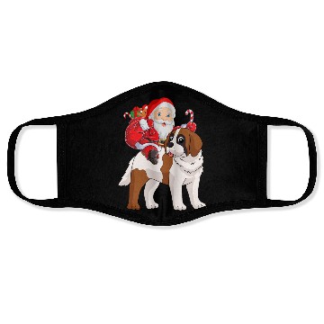 Discover Saint Bernard Christmas Santa Claus Xmas Pajama Face Masks