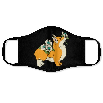 Discover Corgi Flower Mom Cute Dog Lover Face Masks