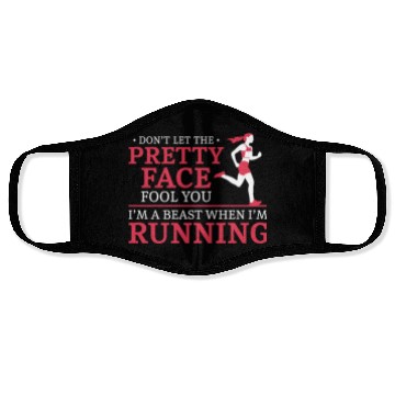 Discover Running Runner Half Marathon Girl Face Masks