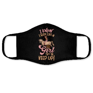 Discover Barrel Racing Rodeo Equestrian Horse Barrel Racer Face Masks