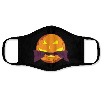 Discover Ikon haloween kartun warna orange Face Masks