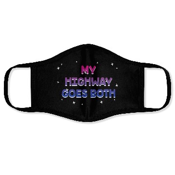 Discover My Highway Goes Both Ways Bisexual LGBTQ Bi Pride Face Masks