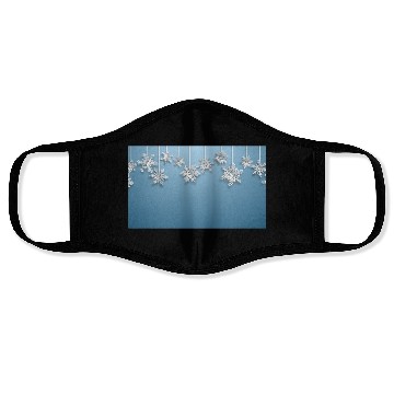 Discover Elegant Hanging Snowflakes Light Blue Face Masks