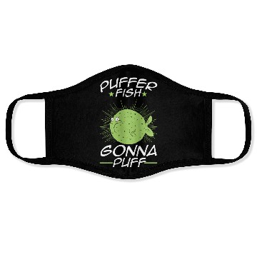 Discover Funny Blowfish Lover Balloonfish Puffer Fish Face Masks