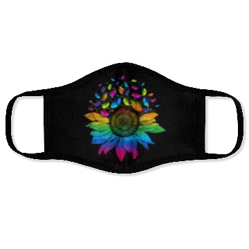Discover Butterfly Colorful Sunflower LGBT Pride Face Masks