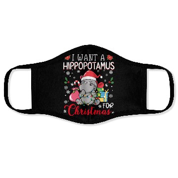 Discover I Want A Hippopotamus For Christmas Xmas Hippo Paj Face Masks