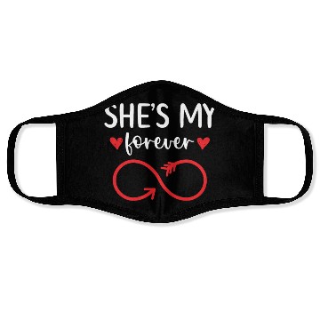 Discover She's My Forever Wedding Anniversary Marriage Face Masks