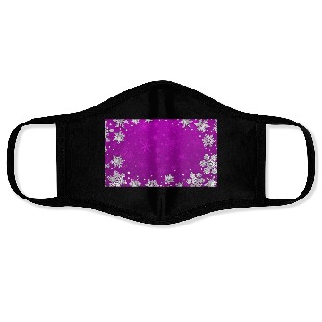 Discover Winter Snowflakes Purple Pattern Face Masks