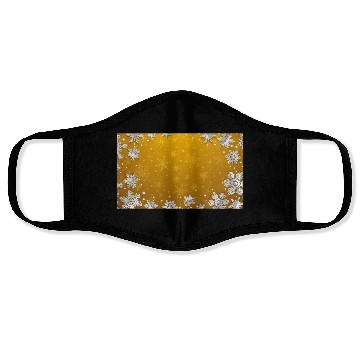 Discover Winter Snowflakes Orange Pattern Face Masks
