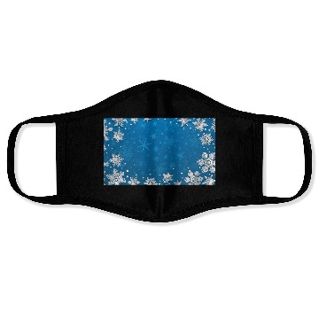 Discover Winter Snowflakes Navy Blue Pattern Face Masks