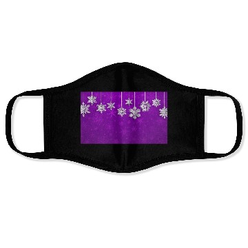 Discover Elegant Hanging Snowflakes Purple Face Masks