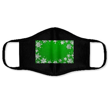 Discover Winter Snowflakes Green White Face Masks
