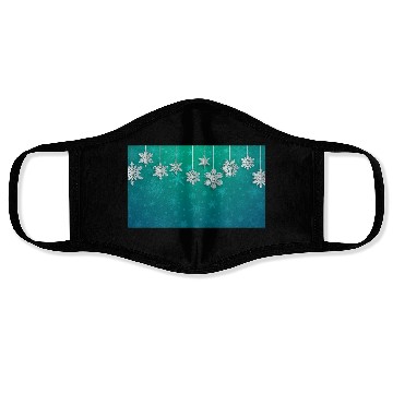 Discover Elegant Hanging Snowflakes Teal Face Masks