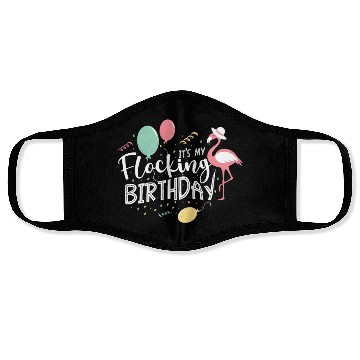 Discover It's My Flocking Birthday Flamingo Whisperer Bday Face Masks