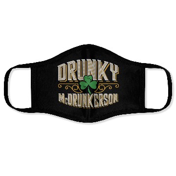 Discover Drunky Mcdrunkerson Funny Drunk Irish St Patricks Face Masks