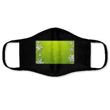 Discover Winter Snowflakes Green Pattern Face Masks