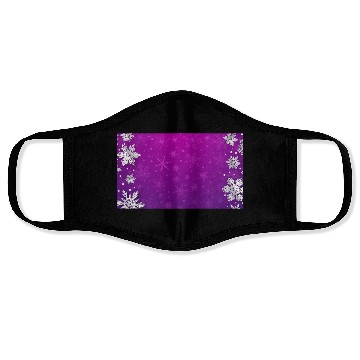 Discover Winter Snowflakes Purple Pattern Face Masks
