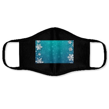 Discover Winter Snowflakes Teal Pattern Face Masks