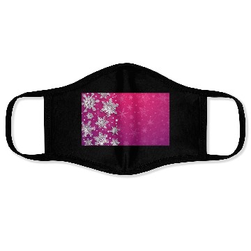 Discover Elegant Christmas Snowflakes Pattern Pink Face Masks