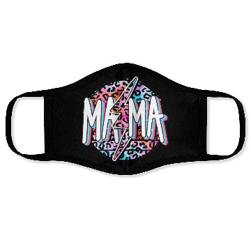 Discover Mama Lightning Bolt Face Masks, Mama Face Masks, Leopard
