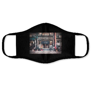 Discover Vintage Bicycle by a Tiny Nostalgic Store Painting Face Masks