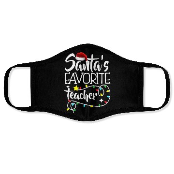 Discover Santa's Favorite Teacher Christmas lights Santa Face Masks