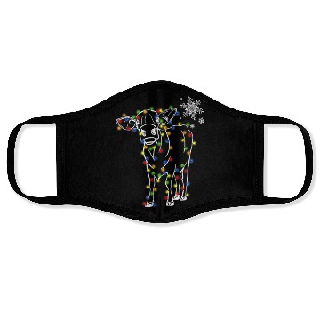 Discover Cow Christmas Light Tree Cow Xmas Snow Lover Face Masks