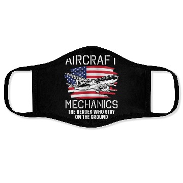 Discover Aircraft Mechanic Us Flag Face Masks