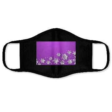 Discover Modern Snowflakes Purple Face Masks