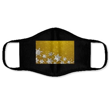 Discover Modern Yellow Snowflakes Pattern Face Masks
