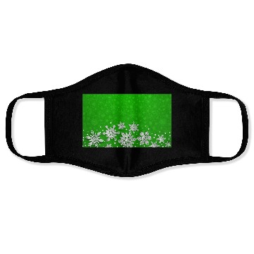 Discover Green Snowflakes Pattern Face Masks