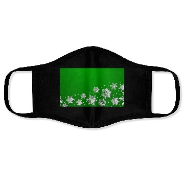 Discover Modern Snowflakes Green Face Masks