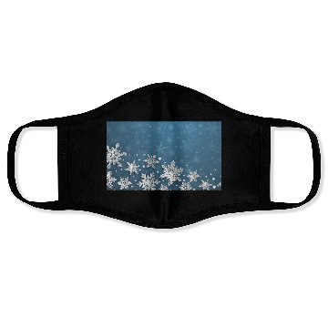 Discover Modern Blue Snowflakes Pattern Face Masks